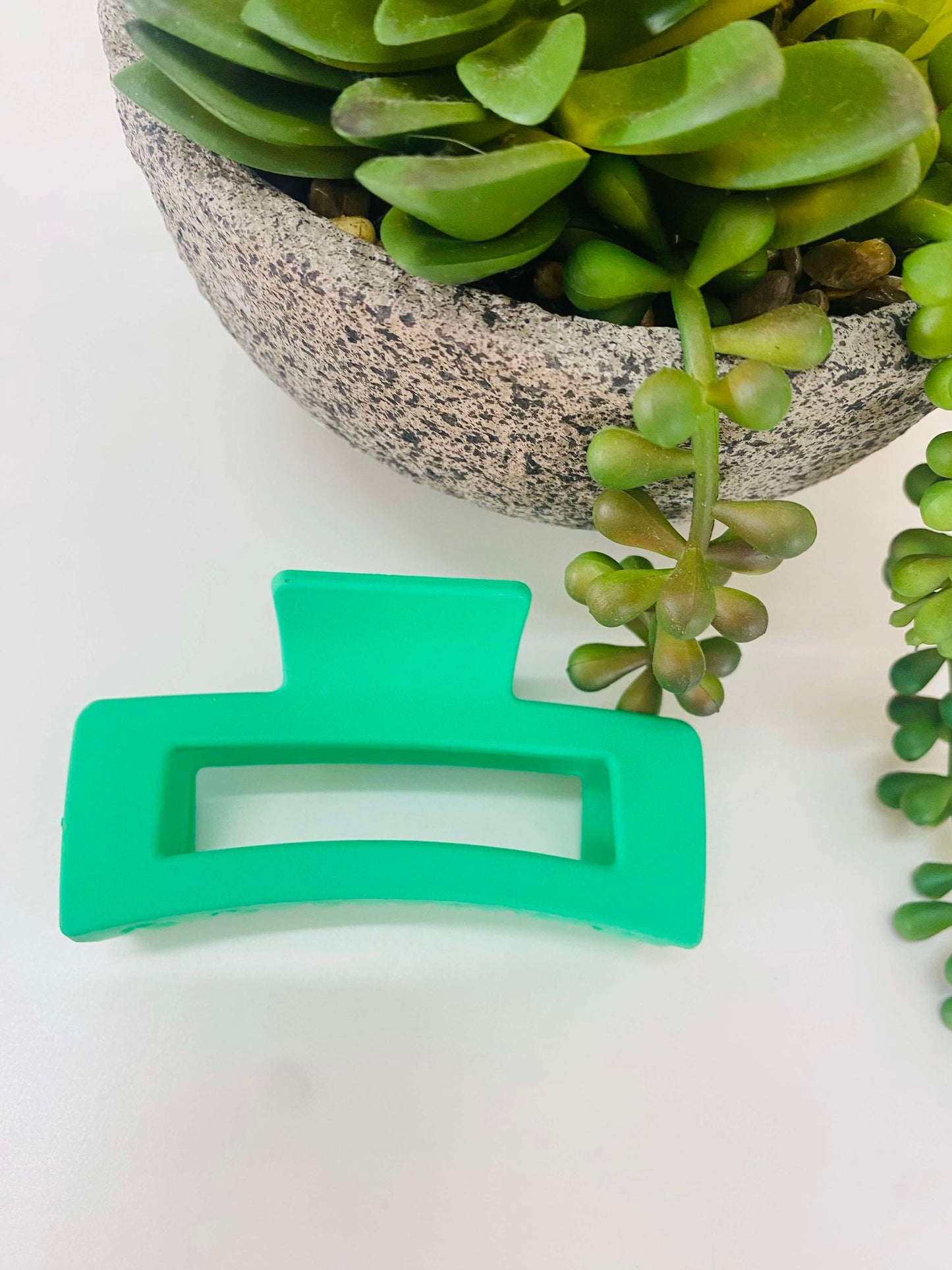 Square Design Hair Clip - Teal