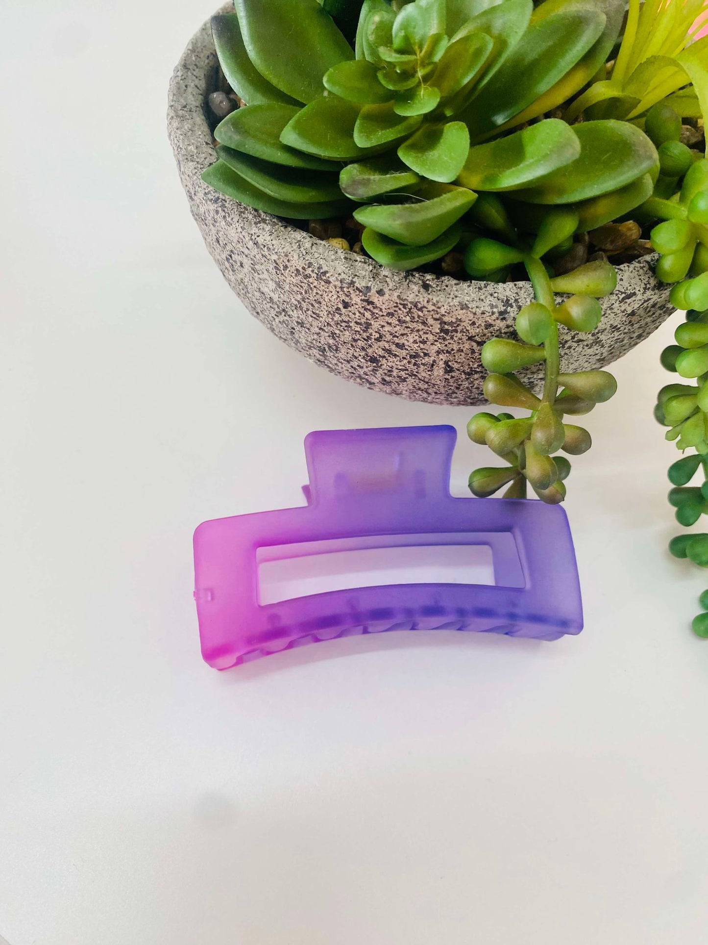 Square Design Hair Clip - Pink Purple Blend