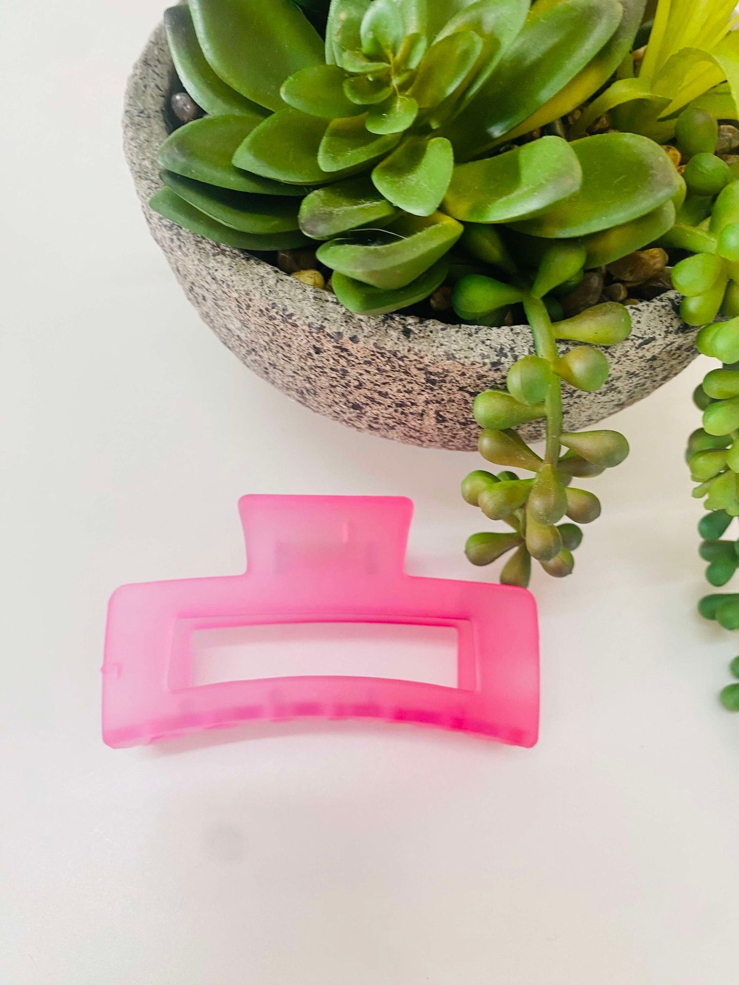 Square Design Hair Clip - Pink Blend