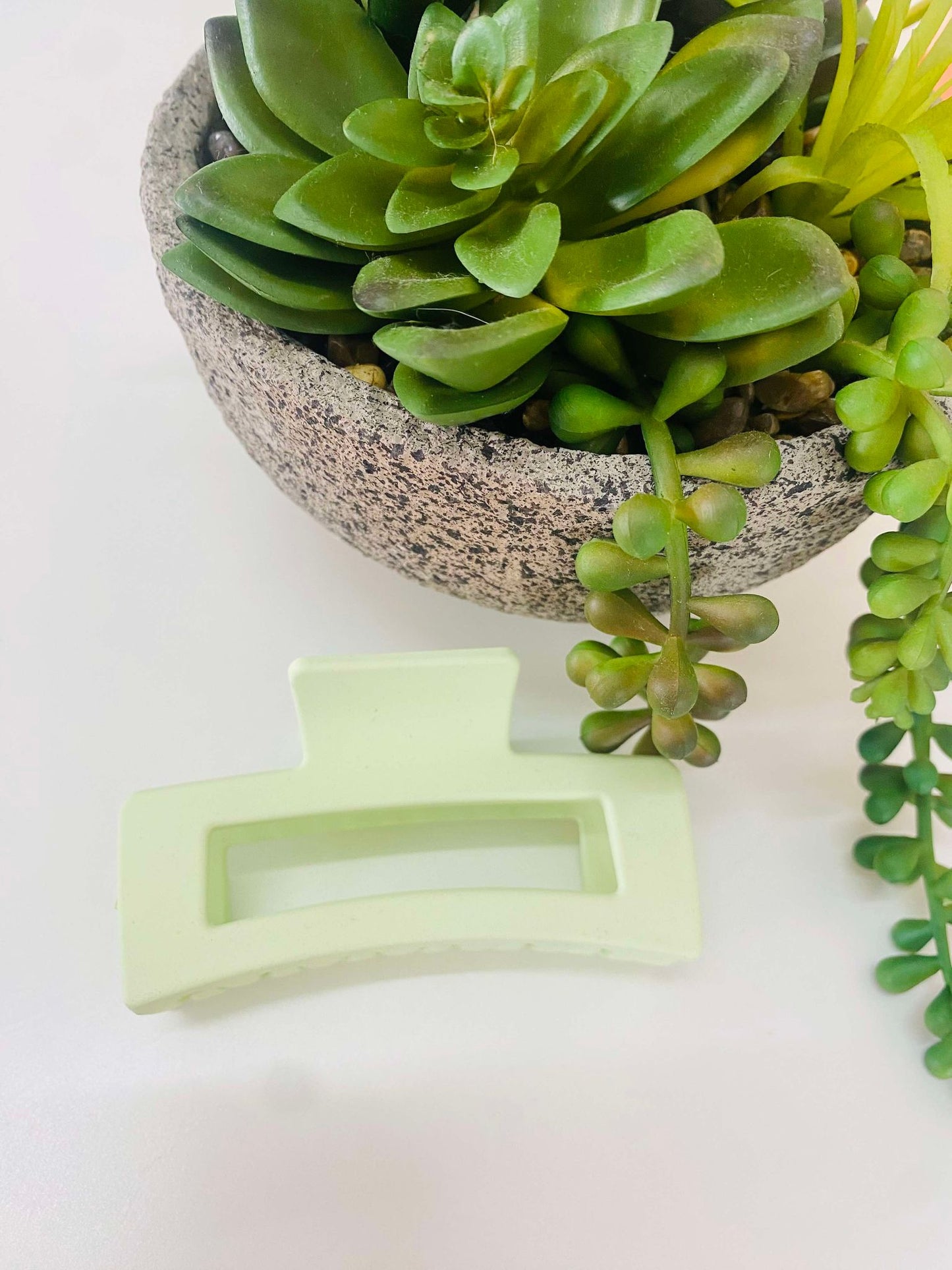 Square Design Hair Clip - Baby Green