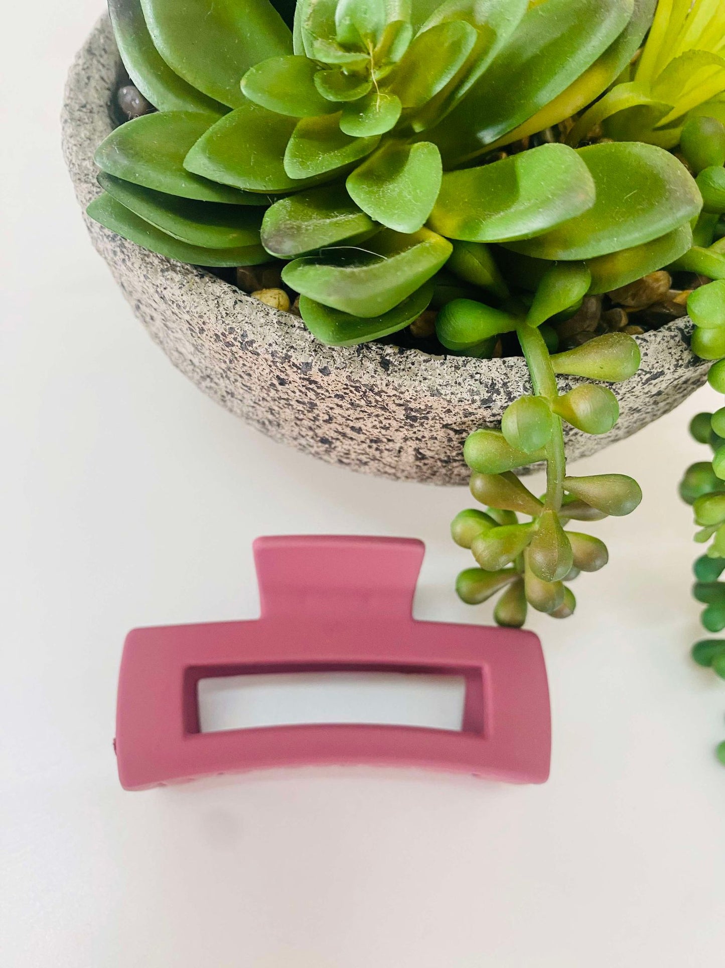 Square Design Hair Clip - Dusty Pink