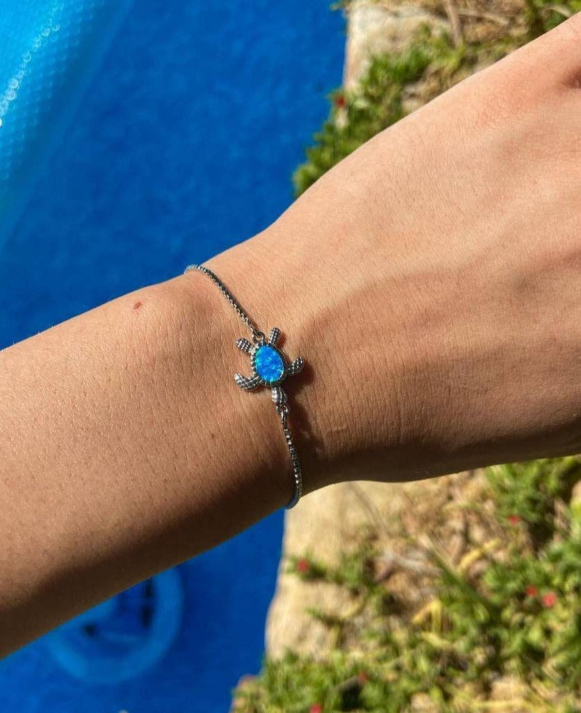 Blue Opal Turtle Bracelet