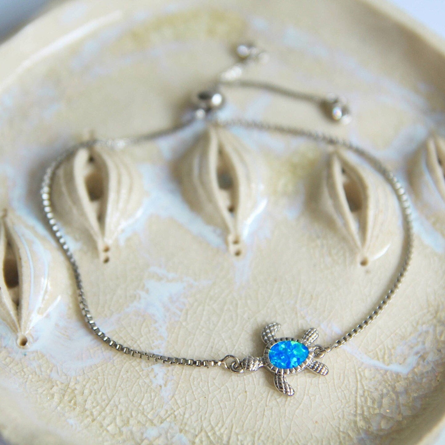 Blue Opal Turtle Bracelet