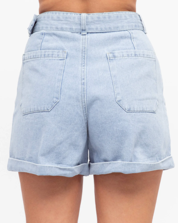 Tailored Denim Short - Light Washed Denim