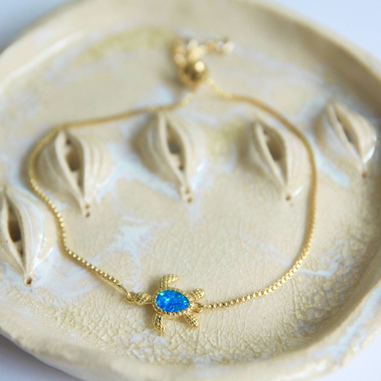 Blue Opal Turtle Bracelet