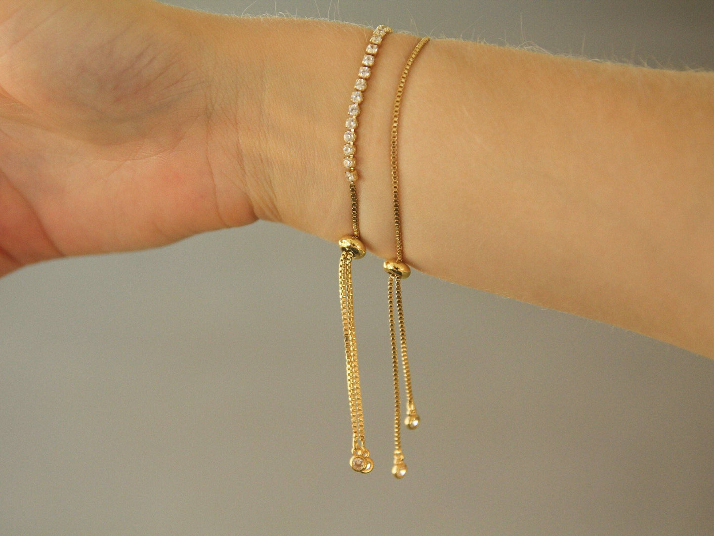 Gold Opal Bracelet - Sparkly Box Chain