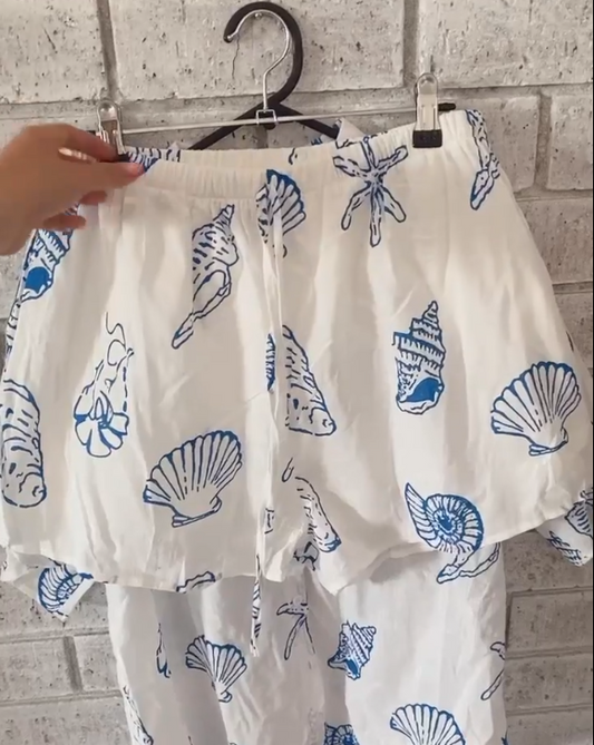 Blue Sea Shell Set - Shorts