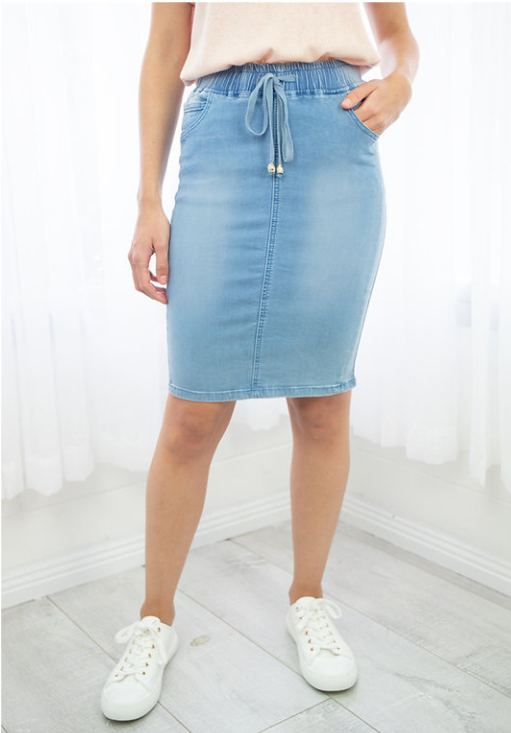 Stretch Denim Skirt